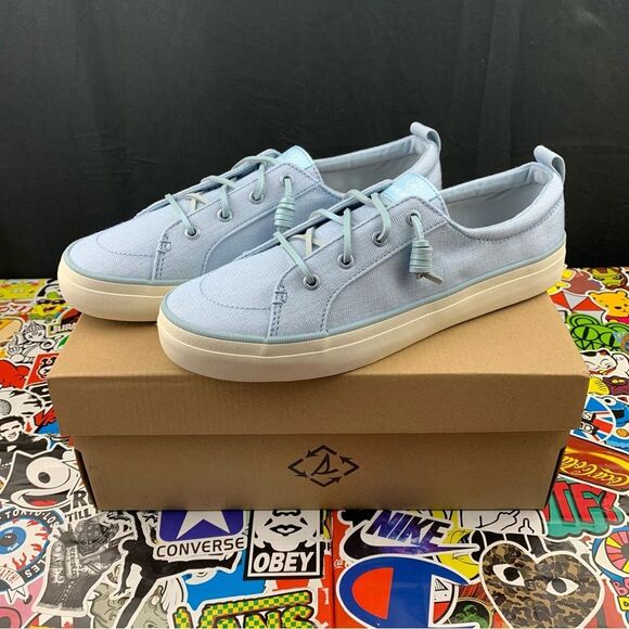 Sperry Crest Vibe Lace Shimmer Blue Women's Various Sizes - Picture 1 of 14